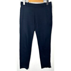 H&M Womens Pants Casual Office Side Zip Stretch Ankle Slits Blue Size 8